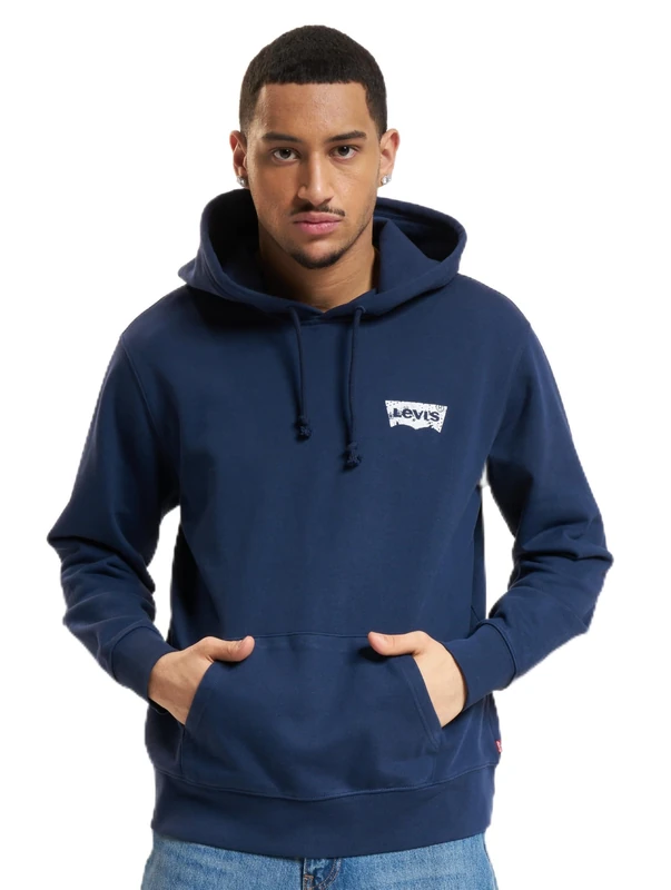 Levi's Men's Standard Graphic Sweatshirt Hoodie, Batwing Po Ocean Depths, M - Image 1