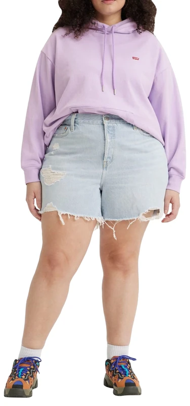 Levi's Women's Plus Size 501 High Rise Shorts Denim Shorts, Promise Me Plus, 22