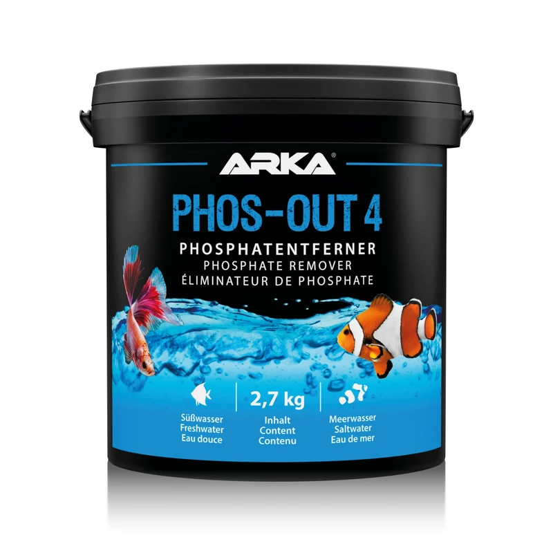 Phosphate Remover Aquarium – ARKA Phos-Out 4 Granules 5000 ml – removes phosphate, silicate & tannins – iron hydroxide media for freshwater & marine tanks – with filter bag – pH neutral & residue-free