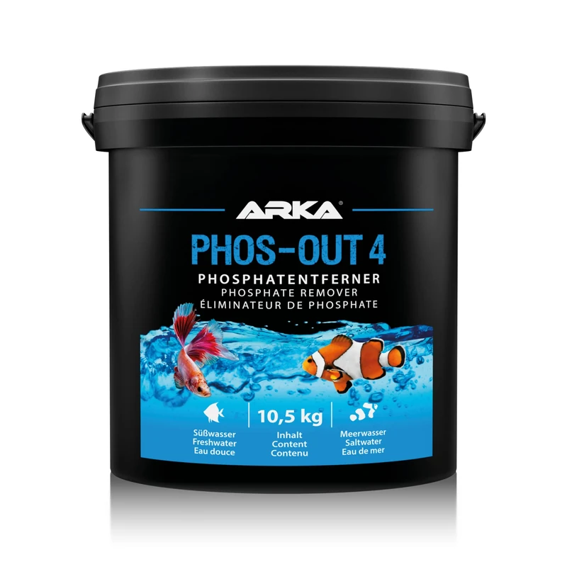 Phosphate Remover Aquarium – ARKA Phos-Out 4 Granules 20 l – removes phosphate, silicate & tannins – iron hydroxide media for freshwater & marine tanks – with filter bag – pH neutral & residue-free