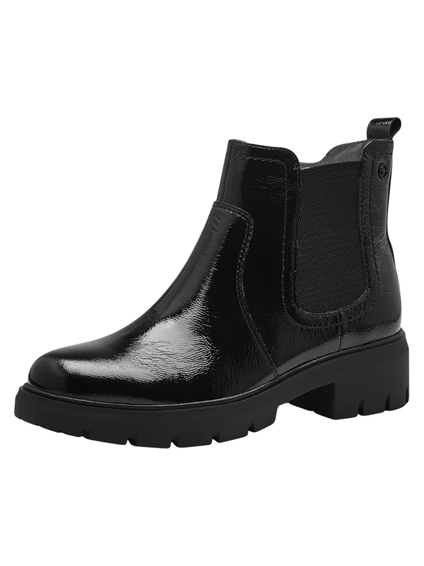 Tamaris Comfort Women’s Chelsea Boots Leather with Zip Comfort Fit , Black Nappa, 6,5 UK