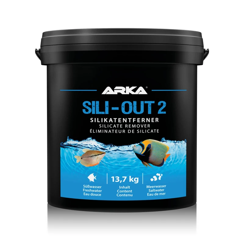 Silicate remover aquarium – ARKA Sili-Out 2 20 L – eliminates silicate, phosphate & yellowing compounds – stabilises water parameters without pH drop – for marine & freshwater tanks – with filter bag