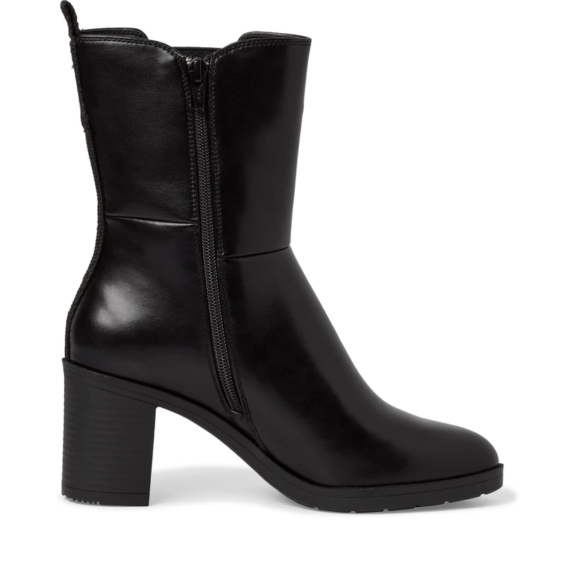Jana Women’s Ankle Boots with Heel Faux Leather Block Heel Wide H Extra Width, Black, 5 UK