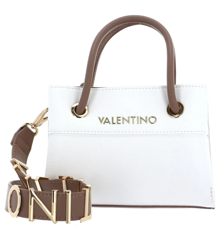 Valentino Alexia, Women's Tote, S, White/Cuoio, TALLA ÚNICA