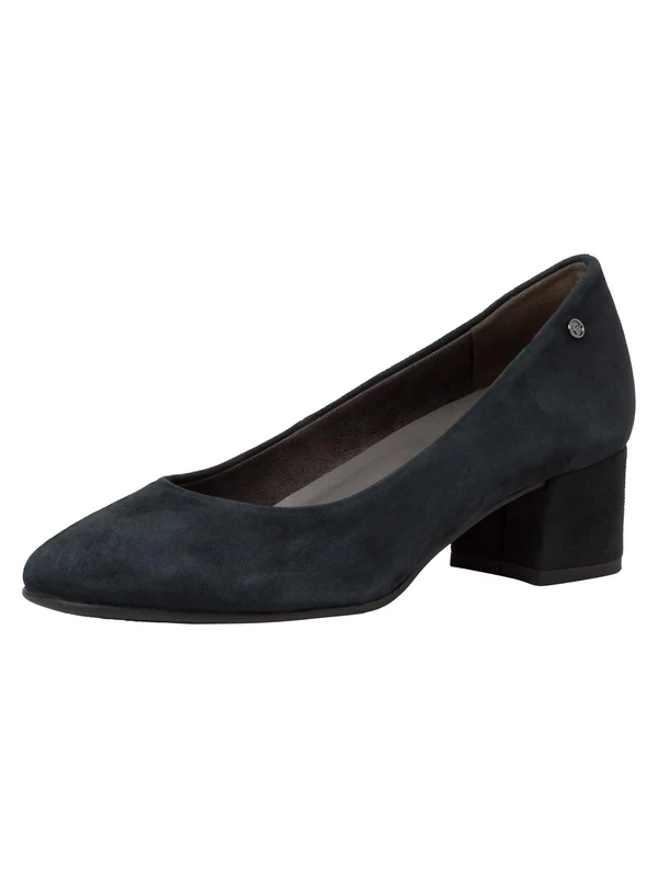 Tamaris Comfort Women’s Pumps Suede Low Heel Comfort Fit , Navy, 4 UK