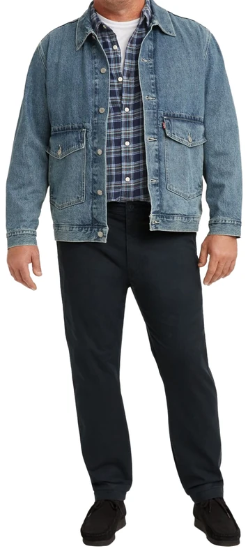 Levi's Men's XX Standard Tapered Chino Big & Tall Trousers, Mineral Black S Twll, 48W / 34L