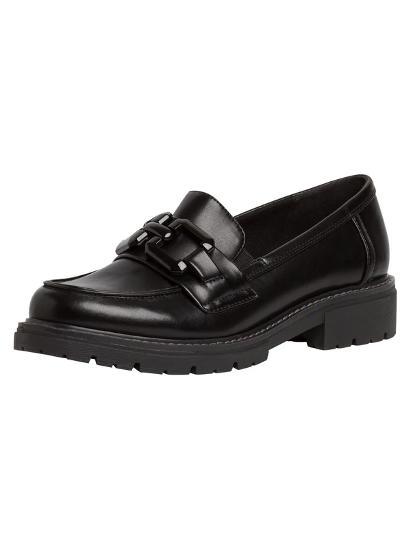 Jana Women’s Loafers Flat Elegant Vegan, Black Nappa, 7,5 UK