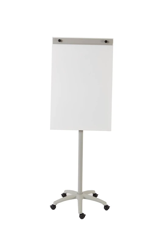 Rocada, Flipchart Stand on Wheels, 67x62x181 cm, Economical Flip chart with Paper Holder and Star Base, Dry Wipe Clean - White