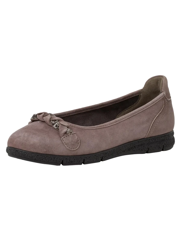 Tamaris Comfort Women’s Leather Ballerinas Classic Comfort Fit , Anthracite, 7,5 UK