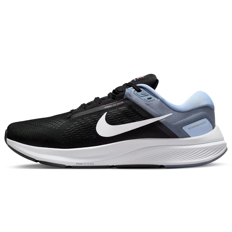NIKE Men's Air Zoom Structure 24 Sneaker, Black White Ashen Slate Cobalt Bliss, 9 UK