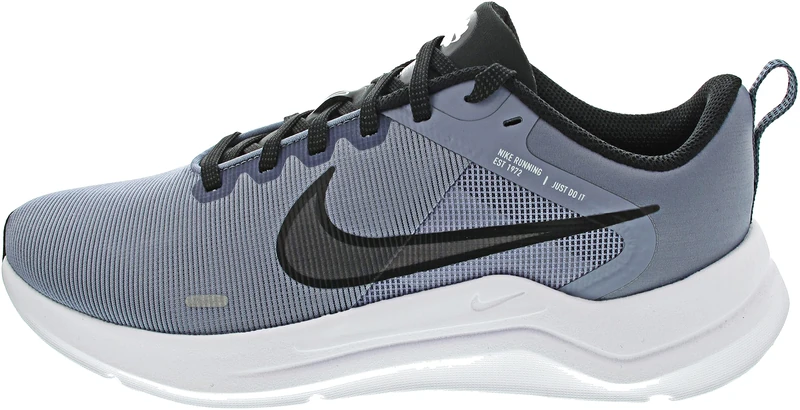 NIKE Men's Downshifter 12 Sneaker, Ashen Slate/Black-Cobalt Bliss-White, 9.5 UK