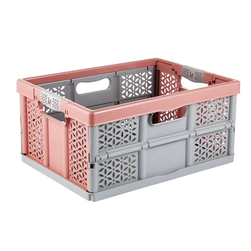 keeeper Stabile Sturdy Professional Folding Box with Soft-Touch Handles, 48.5 x 35 x 23.5 cm, 32 L, Lea, Nordic Red