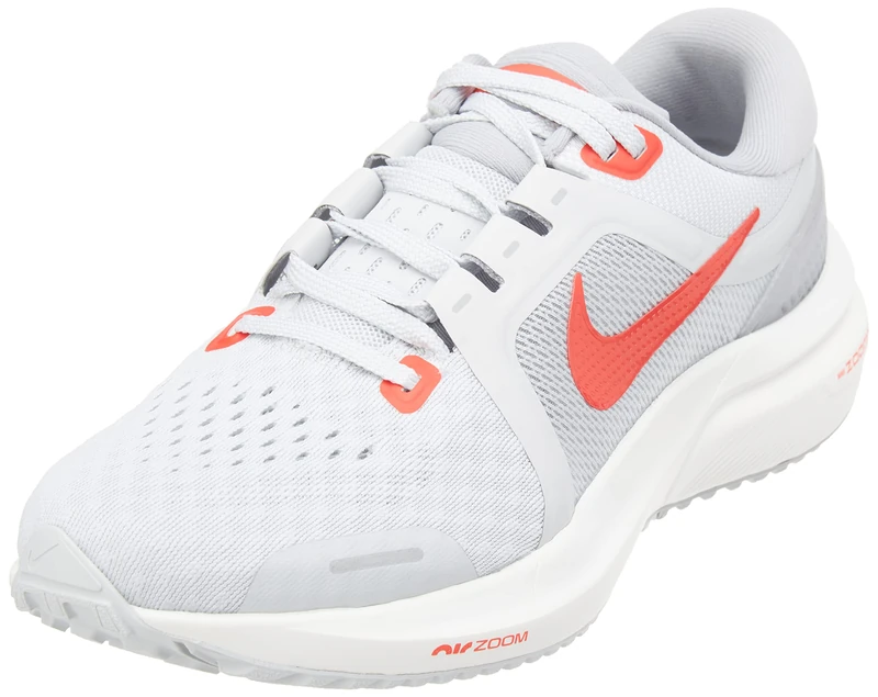 NIKE Women's Air Zoom Vomero 16 Sneaker, Pure Platinum Lt Crimson Wolf Grey, 3.5 UK