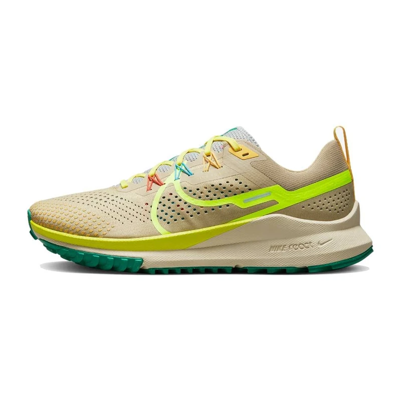 NIKE Men's React Pegasus Trail 4 Sneaker, Team Gold/Volt-Baltic Blue-Stadium Green, 10.5 UK