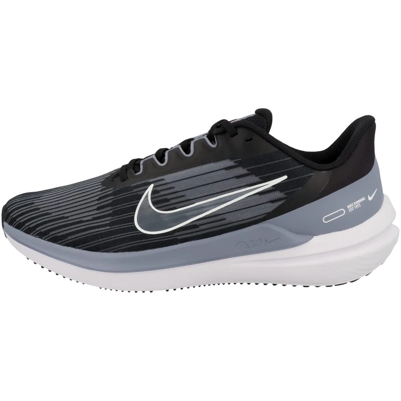 NIKE Men's Air Winflo 9 Sneaker, Black/White-Ashen Slate-Pink Spell, 10 UK