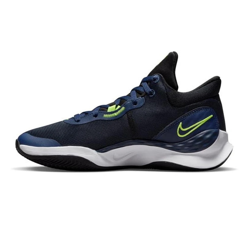 NIKE Men's Renew Elevate 3 Sneaker, Black/Volt-Midnight Navy-White, 8 UK