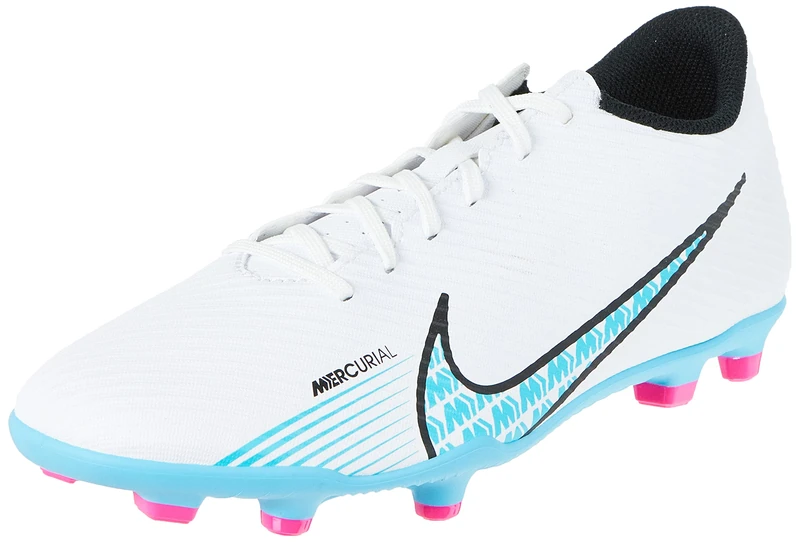 Nike Men's Mercurial Vapor 15 Club MG Sneaker, White/Baltic Blue-Pink Blast, 5 UK