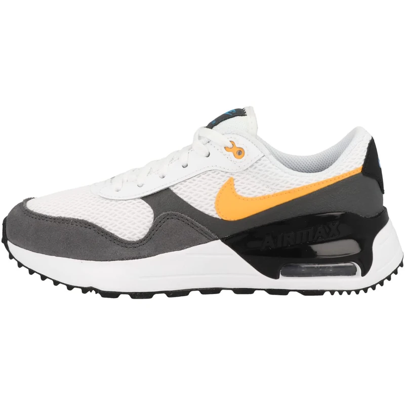 NIKE Air Max SYSTM Sneaker, White/Laser Orange-Iron Grey, 6 UK