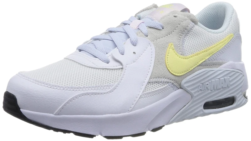 NIKE Air Max Excee Sneaker, White/Citron Tint-Football Grey, 2.5 UK - Image 1