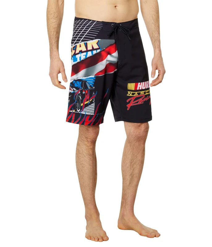 Hurley babylegs Division Men's Phantom-eco Nascar Racing 20' Swimsuit, Black, 12 - Image 1