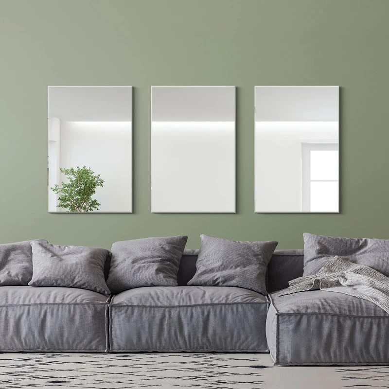 3 x Single Bevelled Venetian Panel Effect Mirrors 90 x 60cm 3ft x 2ft