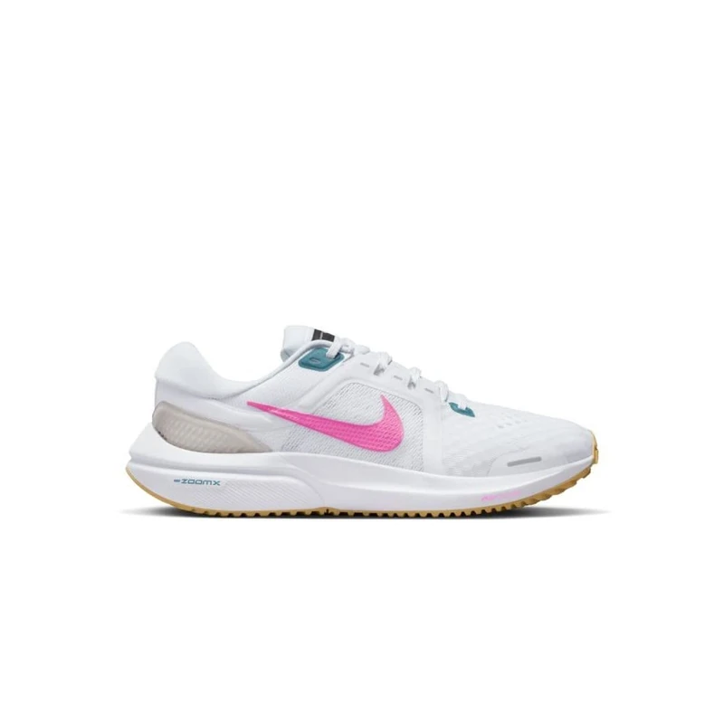 NIKE Women's Air Zoom Vomero 16 Sneaker, White Pink Spell Noise Aqua Wheat Gold, 9 UK