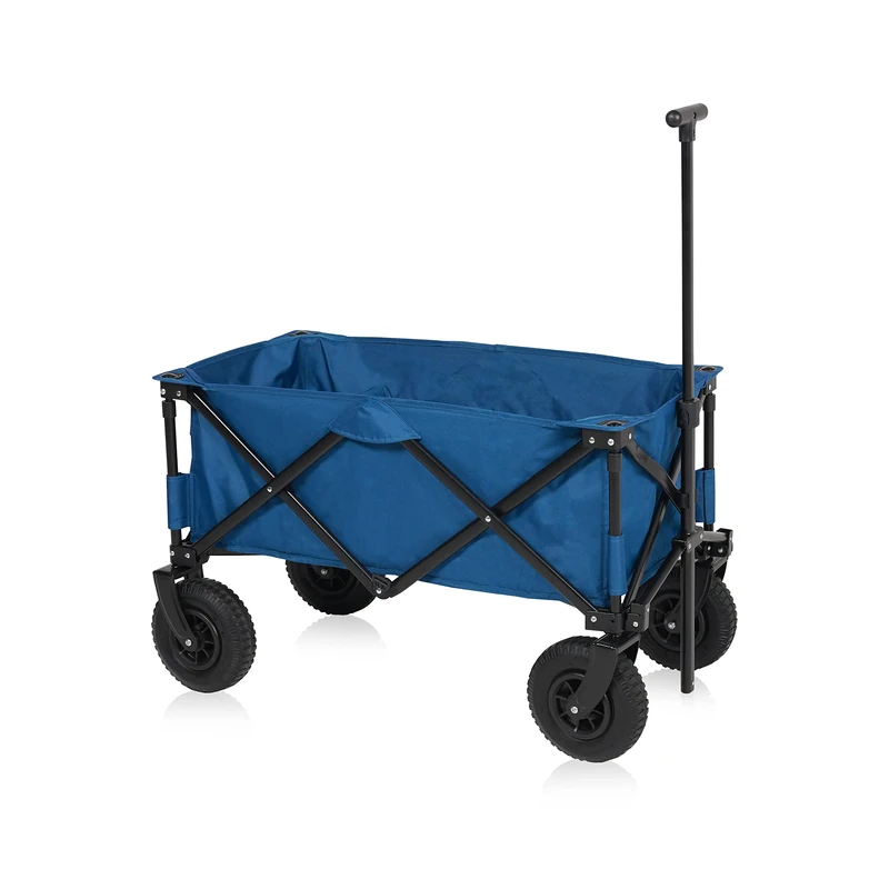 Campart HC-0414 - Foldable Trolley Rochelle –Pneumatic tires – 103 l volume – Capacity up to 70 kg – Carrier bag included – Blue