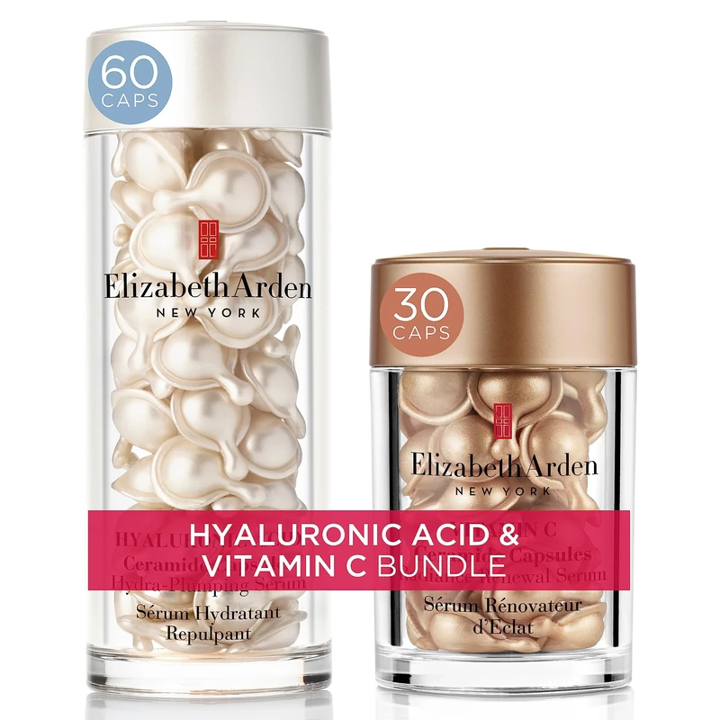Bundle: Elizabeth Arden Hyaluronic Acid Ceramide Capsules Hydra-Plumping Serum + Elizabeth Arden Vitamin C Ceramide Capsules Radiance Renewal Serum