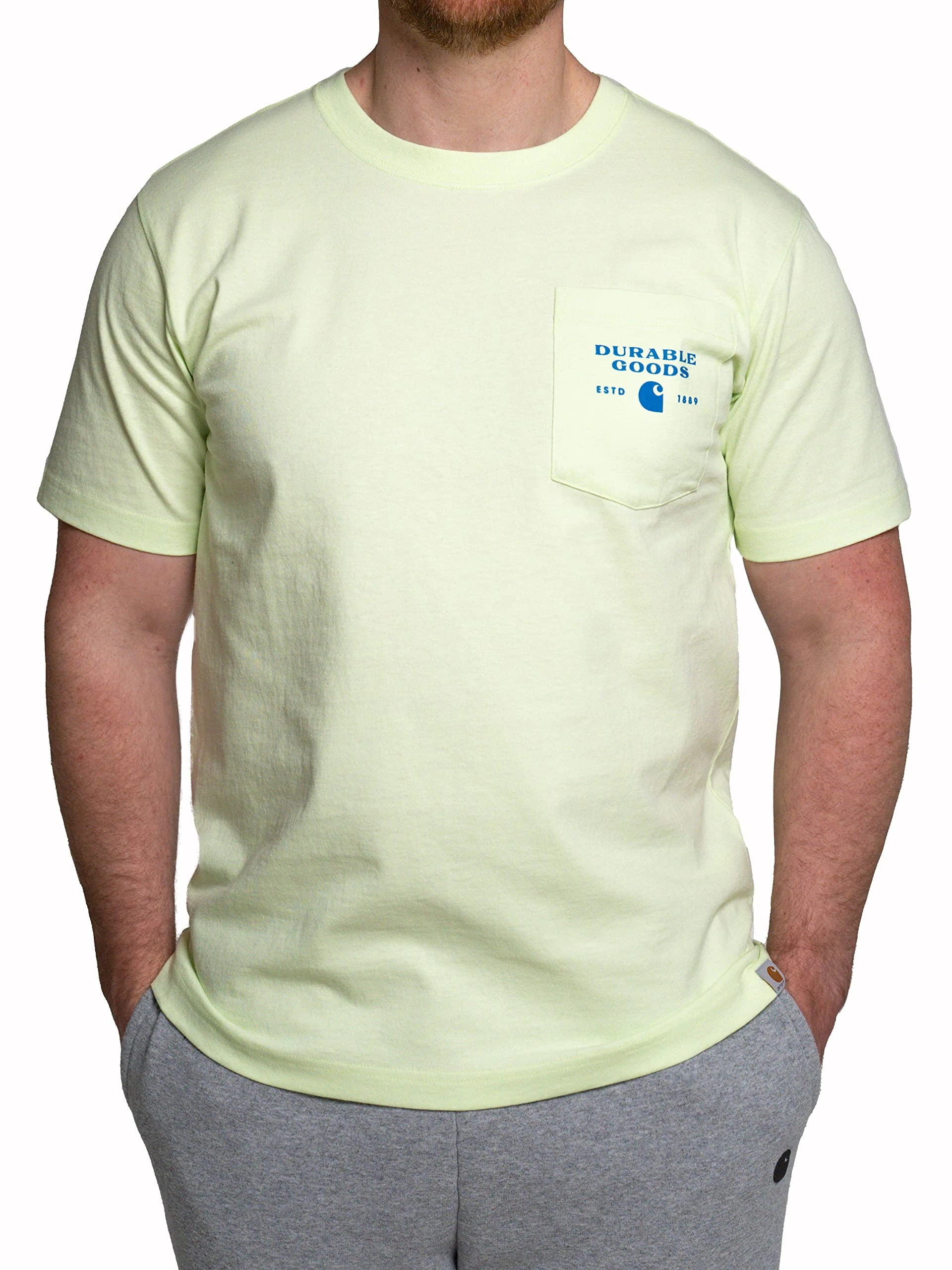 Carhartt Men's Relaxed Fit Heavyweight Short-Sleeve Pocket Logo Graphic T-Shirt, Hint of Lime, XXXXL
