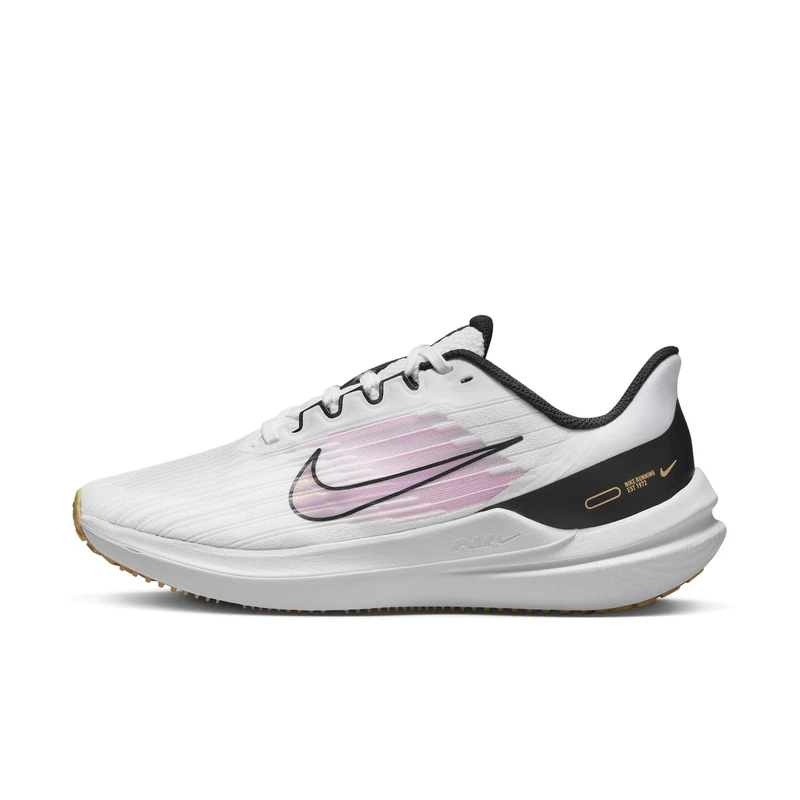 NIKE DD8686-104 Air Winflo 9 Sneaker Female White/Pink Spell-Black-Wheat Gold UK 5.5