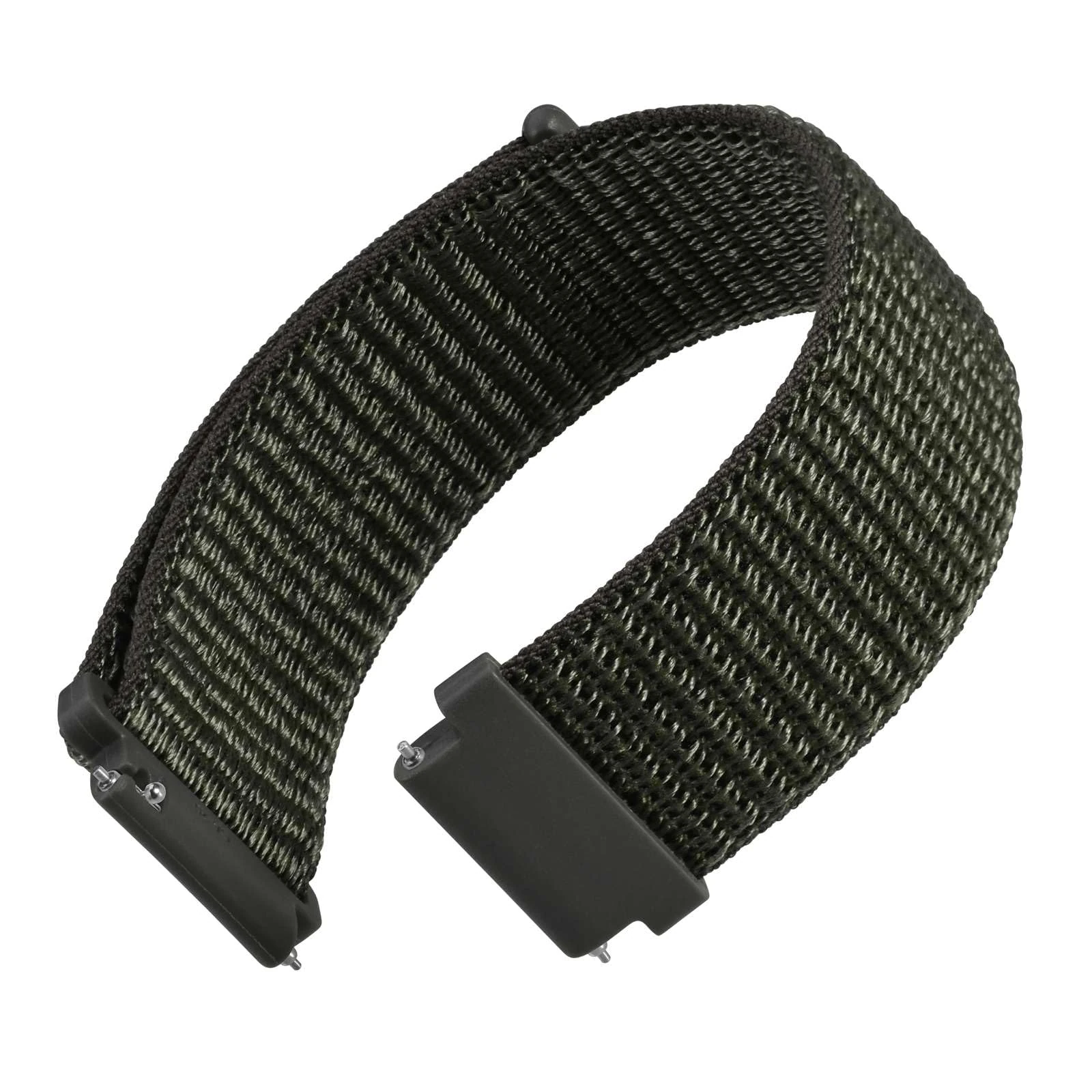 WOCCI 16mm Adjustable Nylon Watch Strap, Quick Release Sport Loop Strap (Army Green)