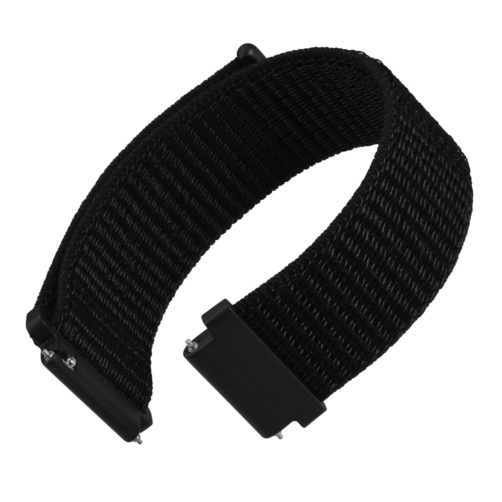 WOCCI 16mm Adjustable Nylon Watch Strap, Quick Release Sport Loop Strap (Black)