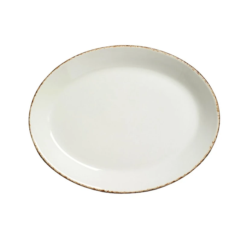 Steelite Brown Dapple Oval Coupe Plate 8inch / 20.25cm, Case of 24