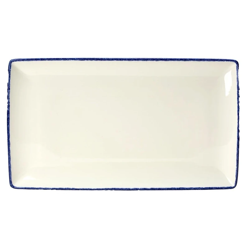 Steelite Blue Dapple Rectangle Three Tray 32 x 19cm, Case of 6