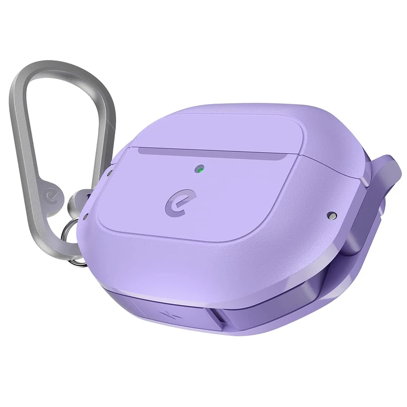 Keybudz ElementProof for AirPods 3 Case with Lock, Fully Waterproof AirPods 3rd Generation Case, Heavy Duty Protection, Hard Case, Carabiner for AirPods Gen 3 - Purple Lilac Lavender - Image 1