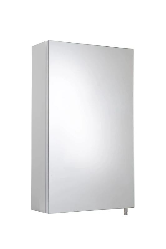 Croydex Cullen White Steel Bathroom Mirror Cabinet, Single Door Cabinet with Adjustable Internal Shelf, Pre-Assembled & All Hardware Included, Help 'n' Hang Single Person Easy Installation, 52x30x12cm