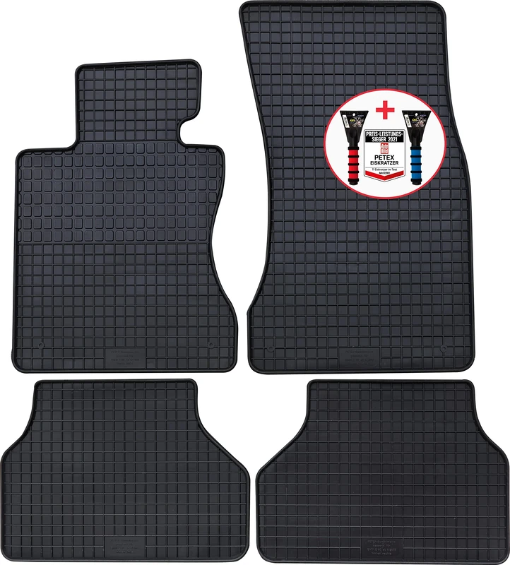 PETEX Rubber Mats Premium 4-Piece Black + Ice Scraper Car Picture Test 52/2021