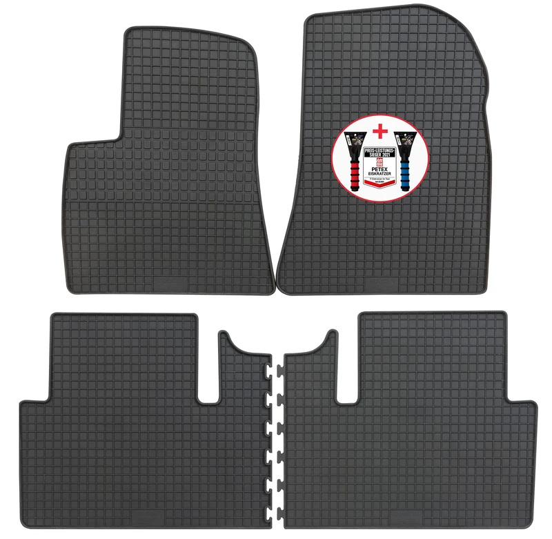 PETEX Rubber Mats Premium 4-Piece Black + Ice Scraper Car Picture Test 52/2021