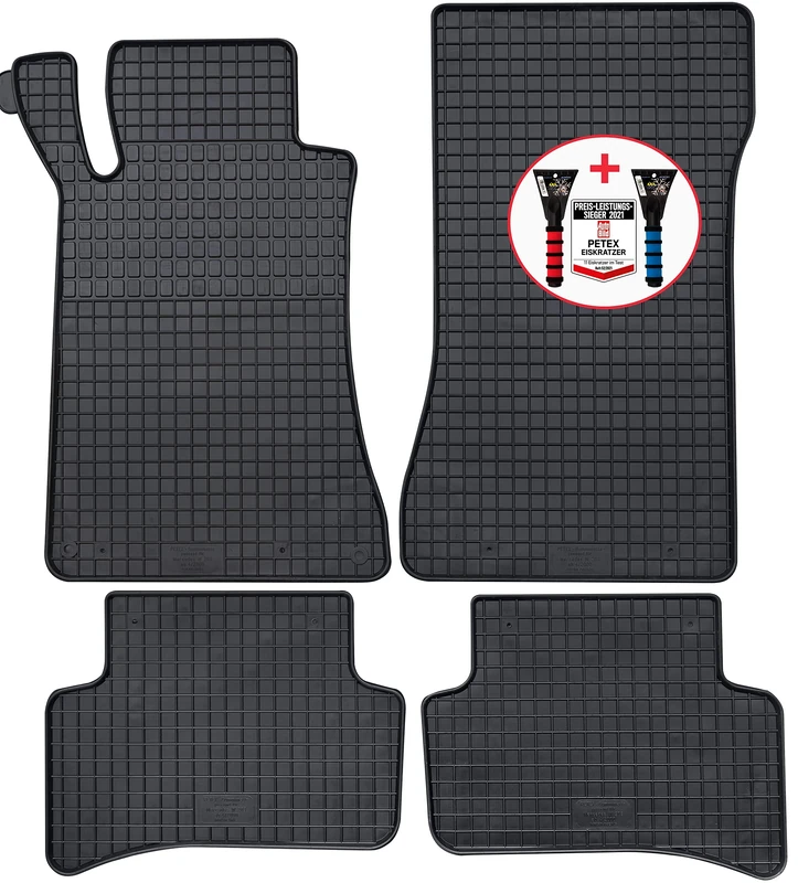 PETEX Rubber Mats Premium 4-Piece Black + Ice Scraper Car Picture Test 52/2021