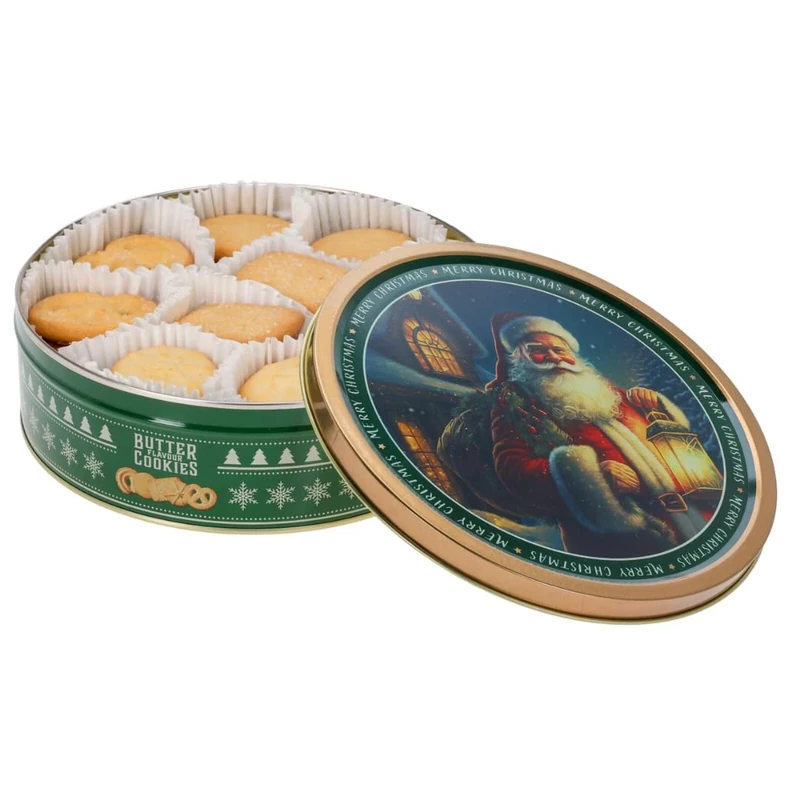 Christmas Biscuits Tin Gifts – Butter Cookies & Christmas Shortbread, Festive Christmas Biscuit Tins, Individually Nested Cookies, Christmas Treats, Food Gifts, Gift Set Keepsake, Crisp Shortbread