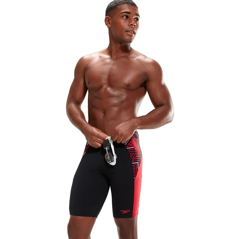 Speedo Men's Eco Endurance + Splice Jammer, Black/Fed Red/White, 26