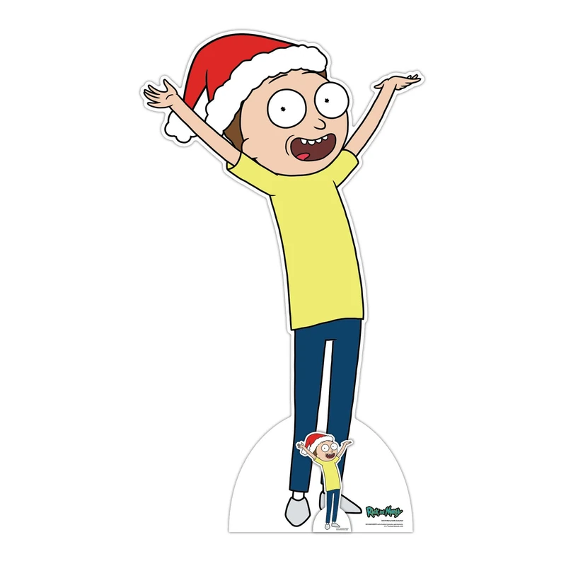 Star Cutouts SC4179 – Morty Smith Happy Christmas Rick & Morty Lifesize Cardboard Cutout, Holiday Fun