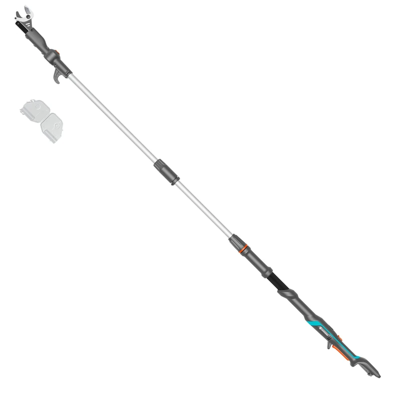 Gardena Cordless Telescopic Tree Pruner HighCut 250/18V P4A no battery: Lopper with telescopic handle for branches up to 4 m high, rotating cutting head, ergonomic handle, LED display (14774-55)