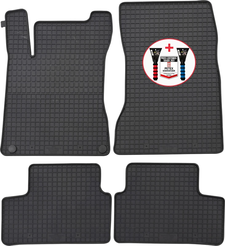 PETEX Rubber Mats Premium 4-Piece Black + Ice Scraper Car Picture Test 52/2021