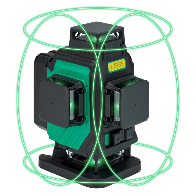 Goblin Tools 3DX-PG40 Green Beam 3D (Three-Dimensional) 4X 360° Multi-line Laser Level Kit, Self-Levelling Laser with Magnetic Mount, Rechargeable Lithium-ion Battery Pack, Target & Hard Carry Case