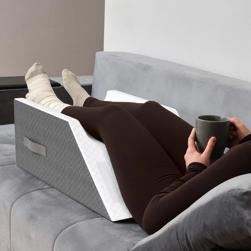 Kӧlbs Leg Elevation Pillow | Post Surgery | Stylish Chic Jacquard Cover | Ankle Knee Support Pillow for Injury After Surgery (Double Leg)
