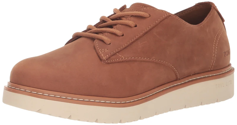 TOMS Men's Navi TRVL LITE Oxford, Water Resistant Tan Leather, 7 UK