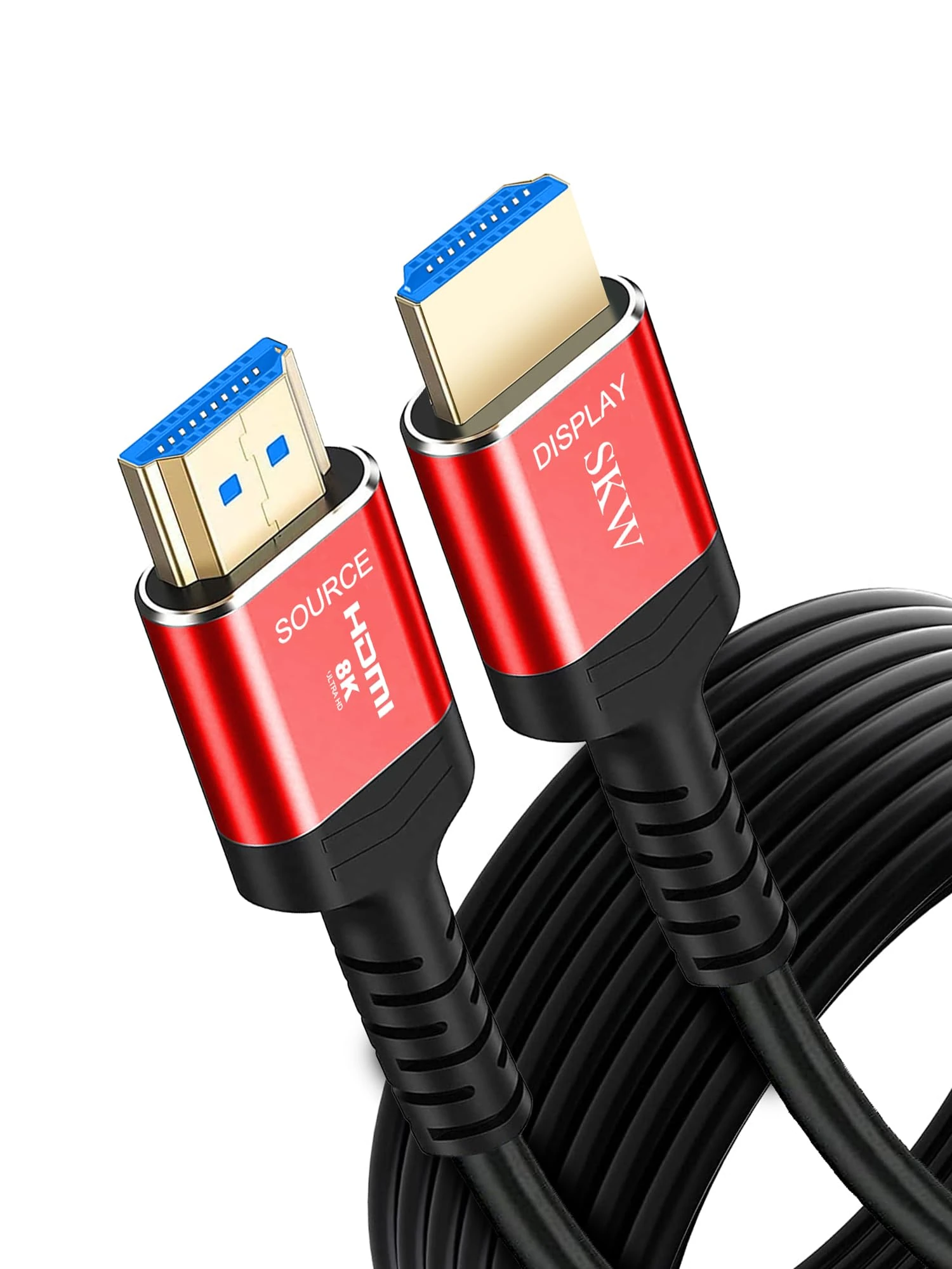 SKW 8K Fiber Optic HDMI 2.1 Cable 33ft, 48Gbps Ultra High Speed HDMI Cord, Support 4K 120Hz 8K 60Hz, eARC Dolby Vision HDR 10 HDCP 2.2 & 2.3, Compatible with Roku TV PS5/4 HDTV Xbox Blu-ray