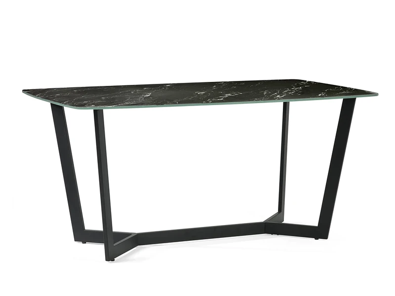 Julian Bowen Olympus Black Marble Dining Table - Luxurious and Modern Dining Room Centerpiece