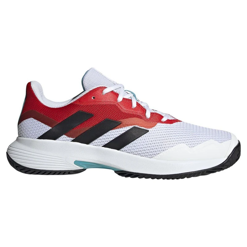 adidas Men's CourtJam Control Tennis Shoes, Cloud White/Core Black/Scarlet, 6.5 UK